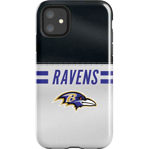 NFL Baltimore Ravens White Striped iPhone 11 Impact Case