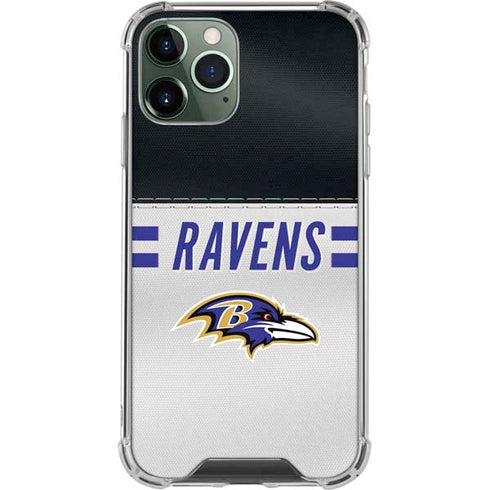 NFL Baltimore Ravens White Striped iPhone 11 Pro Max Clear Case