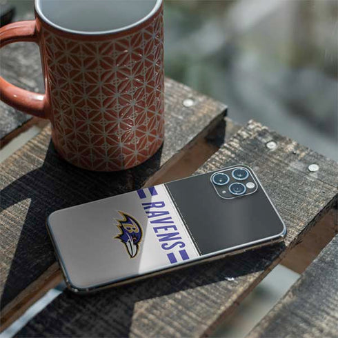 NFL Baltimore Ravens White Striped iPhone 11 Pro Max Skin