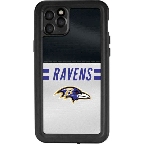 NFL Baltimore Ravens White Striped iPhone 11 Pro Max Waterproof Case