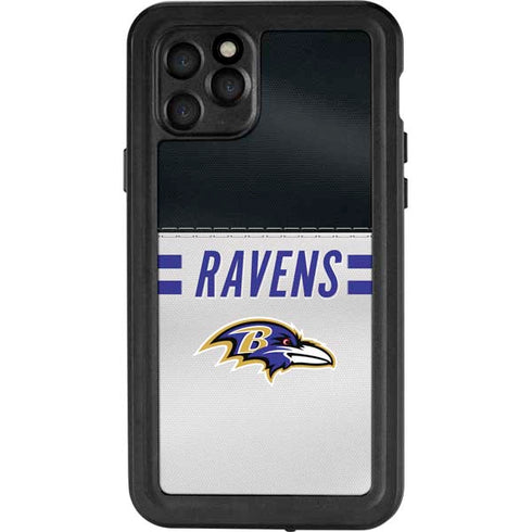 NFL Baltimore Ravens White Striped iPhone 11 Pro Waterproof Case
