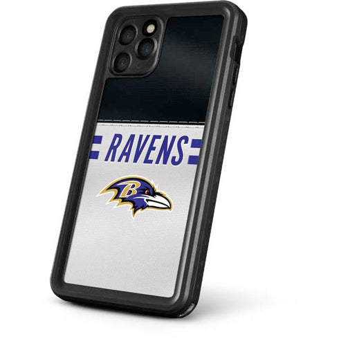 NFL Baltimore Ravens White Striped iPhone 11 Pro Waterproof Case