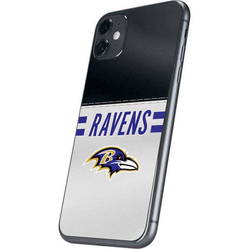 NFL Baltimore Ravens White Striped iPhone 11 Skin