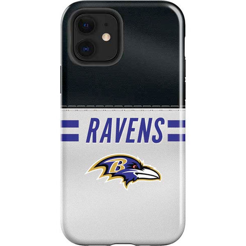 NFL Baltimore Ravens White Striped iPhone 12 Impact Case