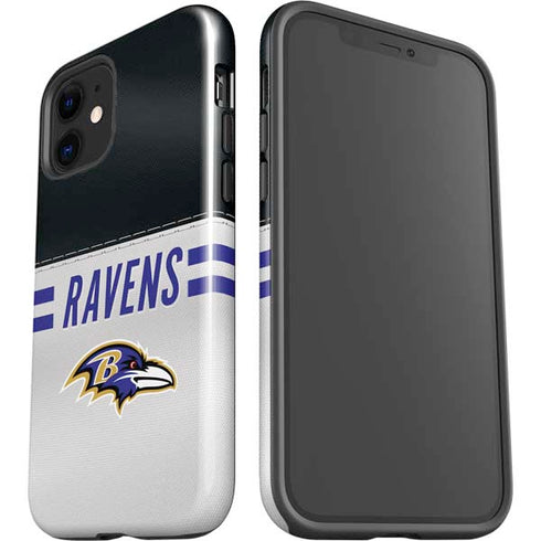 NFL Baltimore Ravens White Striped iPhone 12 Impact Case