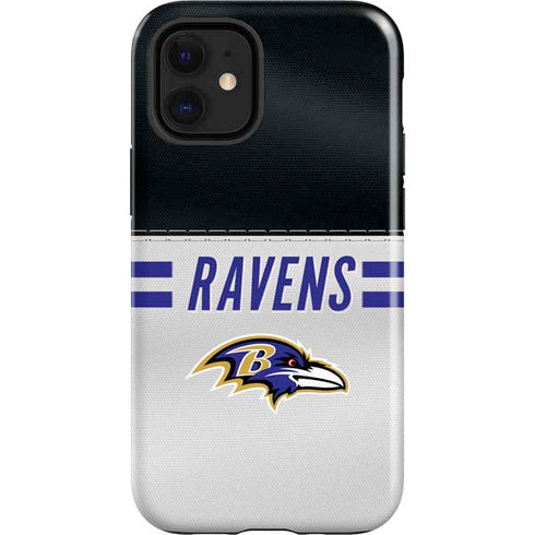 NFL Baltimore Ravens White Striped iPhone 12 Mini Impact Case