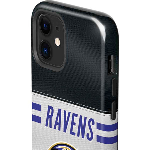 NFL Baltimore Ravens White Striped iPhone 12 Mini Impact Case