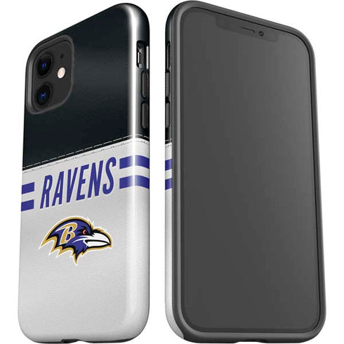 NFL Baltimore Ravens White Striped iPhone 12 Mini Impact Case