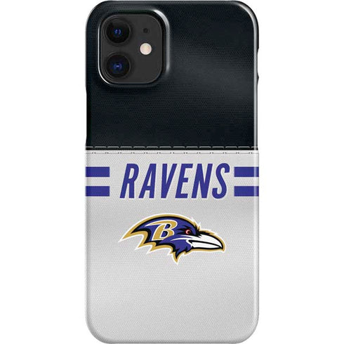 NFL Baltimore Ravens White Striped iPhone 12 Mini Lite Case