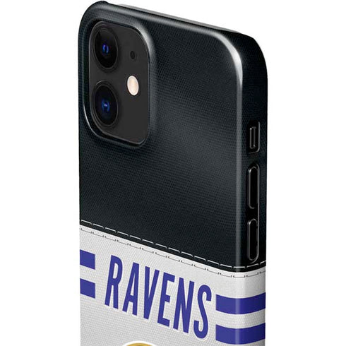 NFL Baltimore Ravens White Striped iPhone 12 Mini Lite Case