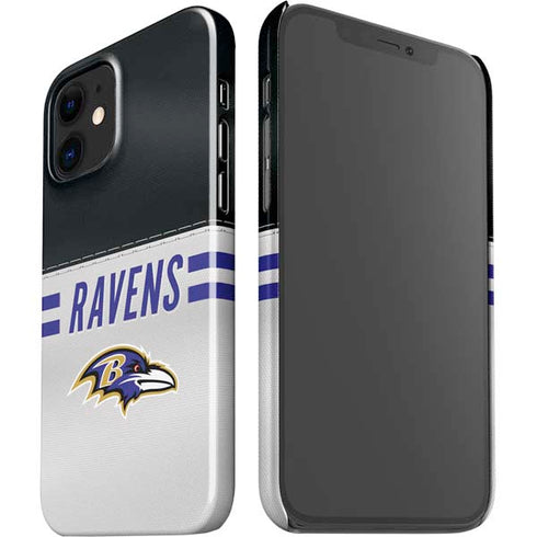 NFL Baltimore Ravens White Striped iPhone 12 Mini Lite Case