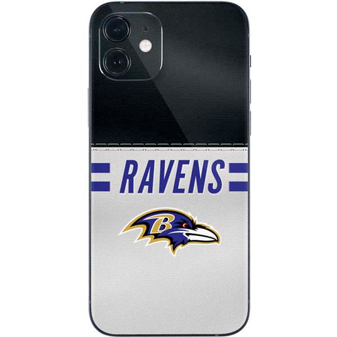 NFL Baltimore Ravens White Striped iPhone 12 Mini Skin