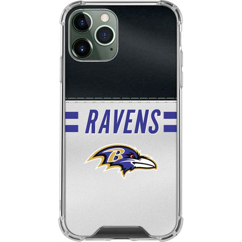 NFL Baltimore Ravens White Striped iPhone 12 Pro Clear Case
