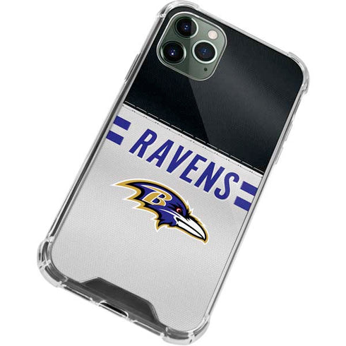 NFL Baltimore Ravens White Striped iPhone 12 Pro Clear Case