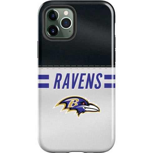 NFL Baltimore Ravens White Striped iPhone 12 Pro Max Impact Case