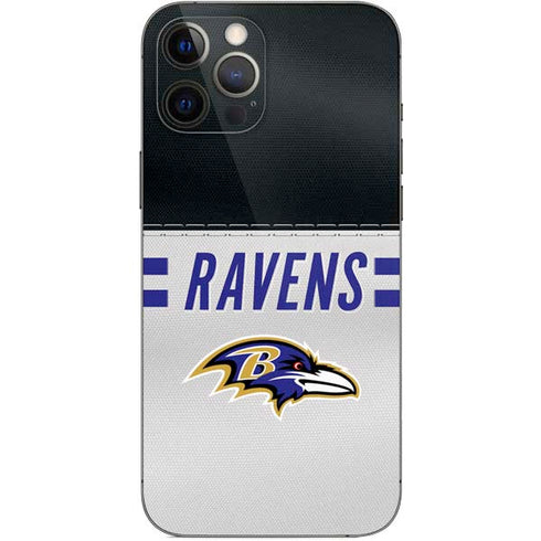 NFL Baltimore Ravens White Striped iPhone 12 Pro Max Skin