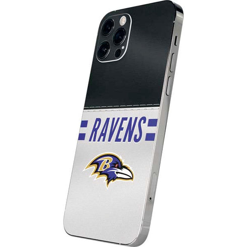 NFL Baltimore Ravens White Striped iPhone 12 Pro Max Skin