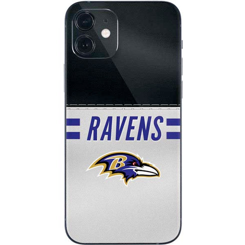 NFL Baltimore Ravens White Striped iPhone 12 Skin