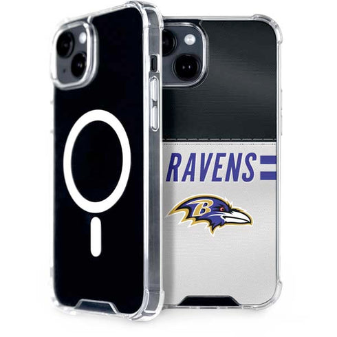 NFL Baltimore Ravens White Striped iPhone 13 MagSafe Case