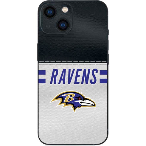 NFL Baltimore Ravens White Striped iPhone 13 Mini Skin