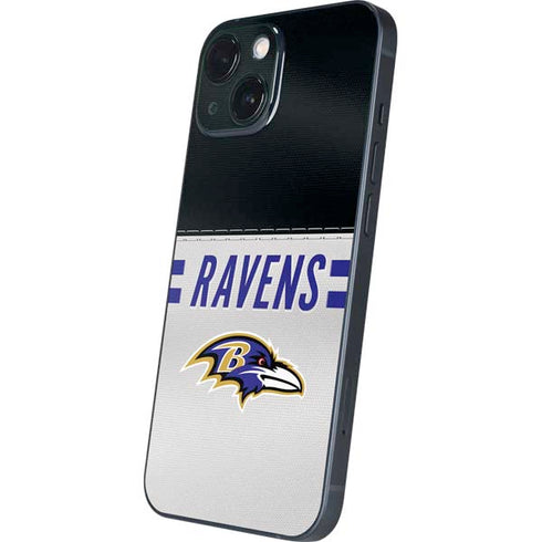 NFL Baltimore Ravens White Striped iPhone 13 Mini Skin