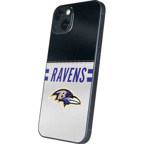 NFL Baltimore Ravens White Striped iPhone 13 Skin