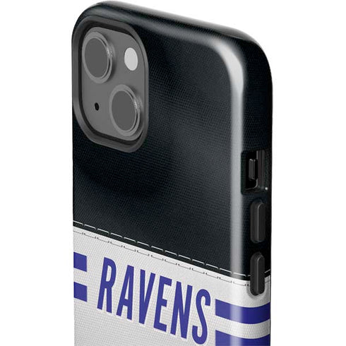 NFL Baltimore Ravens White Striped iPhone 15 Plus Impact Case