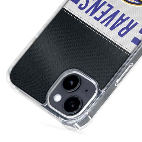 NFL Baltimore Ravens White Striped iPhone 15 Plus MagSafe Case