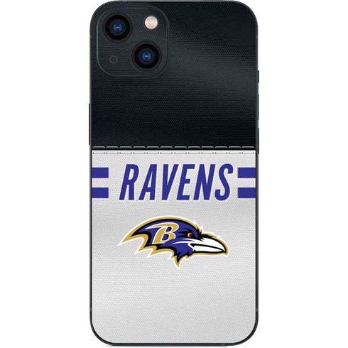 NFL Baltimore Ravens White Striped iPhone 14 Plus Skin