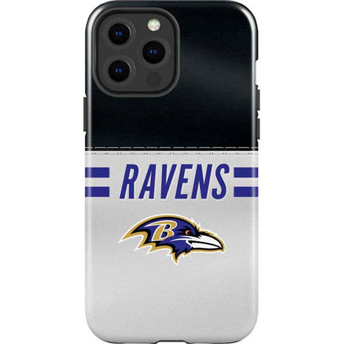 NFL Baltimore Ravens White Striped iPhone 14 Pro Max Impact Case