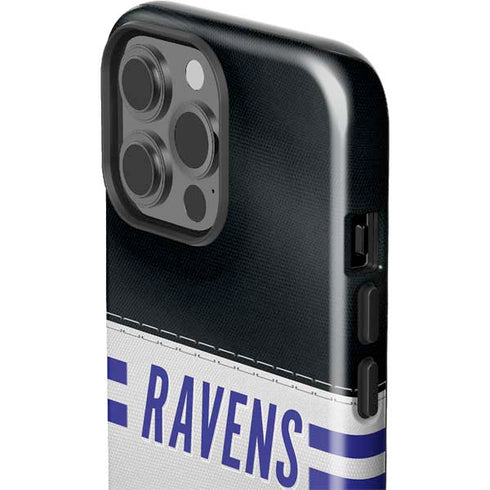 NFL Baltimore Ravens White Striped iPhone 15 Pro Max Impact Case