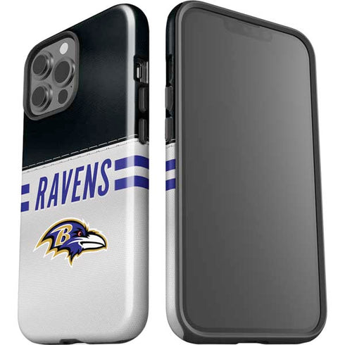 NFL Baltimore Ravens White Striped iPhone 15 Pro Max Impact Case
