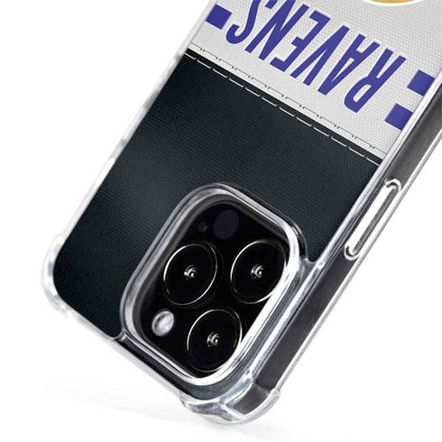 NFL Baltimore Ravens White Striped iPhone 15 Pro Max MagSafe Case