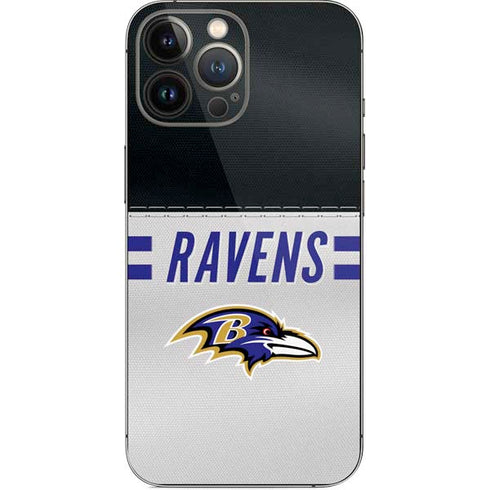 NFL Baltimore Ravens White Striped iPhone 14 Pro Max Skin
