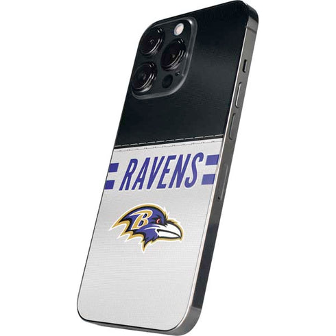 NFL Baltimore Ravens White Striped iPhone 14 Pro Max Skin