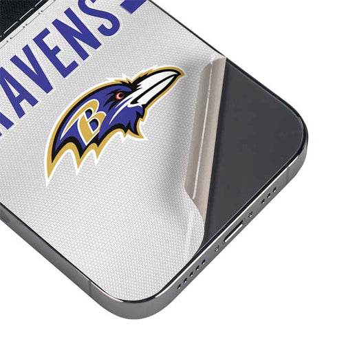 NFL Baltimore Ravens White Striped iPhone 14 Pro Max Skin