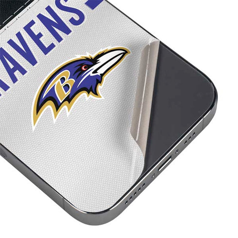 NFL Baltimore Ravens White Striped iPhone 14 Pro Skin