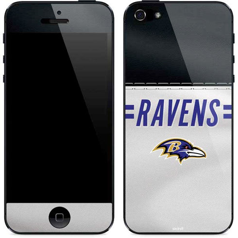 NFL Baltimore Ravens White Striped iPhone 5/5s/5SE Skin