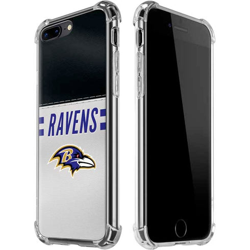 NFL Baltimore Ravens White Striped iPhone 7/8 Plus Clear Case