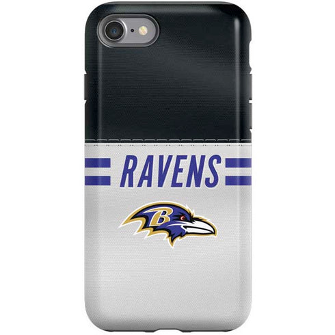 NFL Baltimore Ravens White Striped iPhone SE (2nd & 3rd Gen) Pro Case