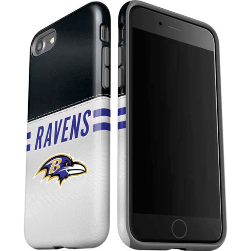 NFL Baltimore Ravens White Striped iPhone SE (2nd & 3rd Gen) Pro Case