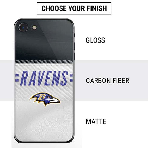 NFL Baltimore Ravens White Striped iPhone SE (2nd & 3rd Gen) Skin