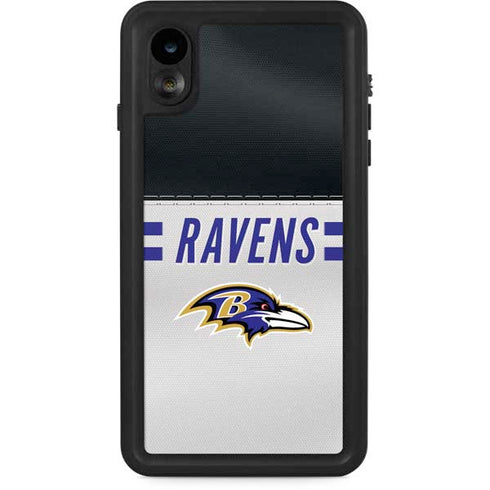 NFL Baltimore Ravens White Striped iPhone XR Waterproof Case