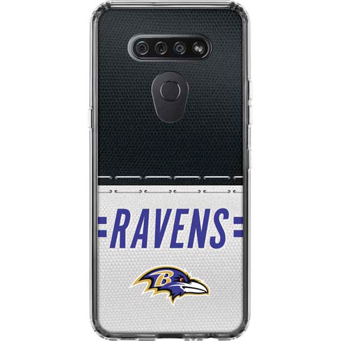 NFL Baltimore Ravens White Striped LG K51/Q51 Clear Case
