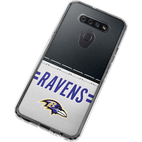 NFL Baltimore Ravens White Striped LG K51/Q51 Clear Case