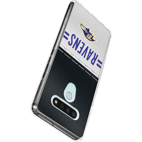 NFL Baltimore Ravens White Striped LG Stylo 6 Clear Case