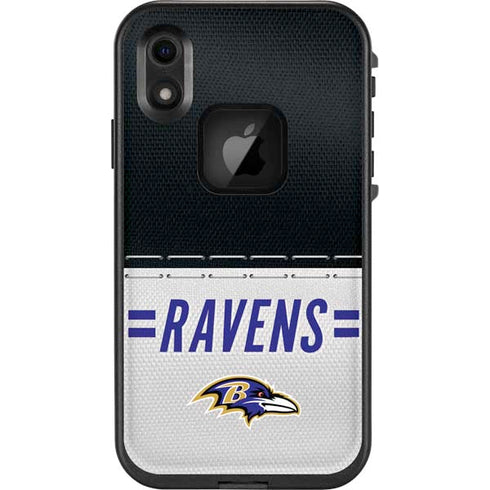 NFL Baltimore Ravens White Striped LifeProof Fre iPhone Skin