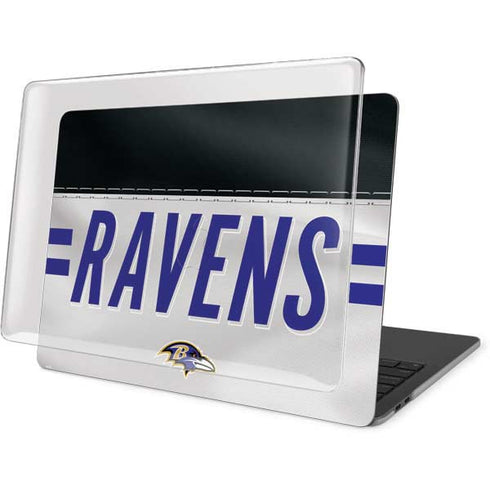 NFL Baltimore Ravens White Striped MacBook Pro 16in (2019-20) Case plus Skin