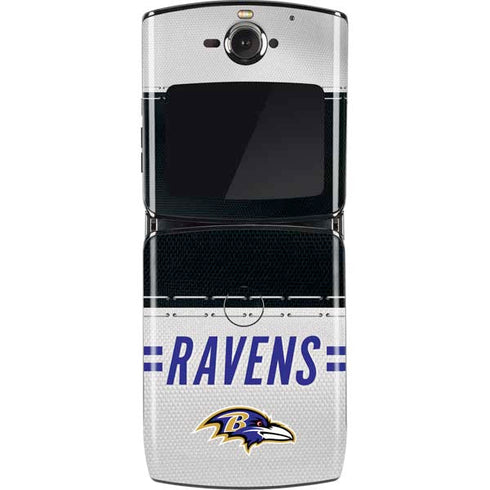NFL Baltimore Ravens White Striped Motorola RAZR Skin