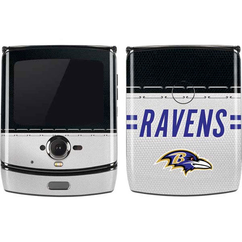 NFL Baltimore Ravens White Striped Motorola RAZR Skin